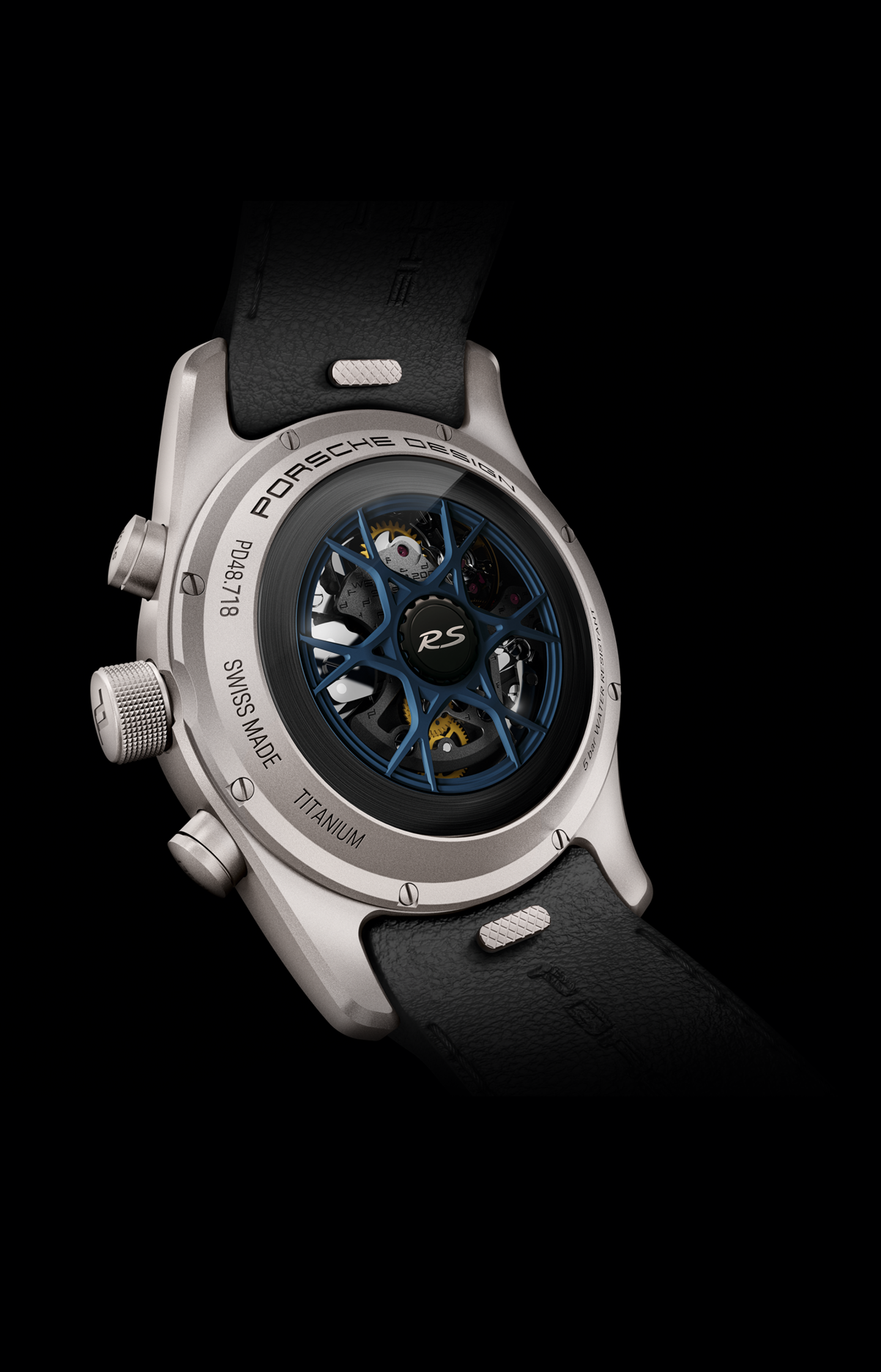 Shows Picture of 451_TP1_718_GT4RS_Back_Rotoren_indigoblau_B_Milestone_Carousel_1280x2160px_72dpi.png